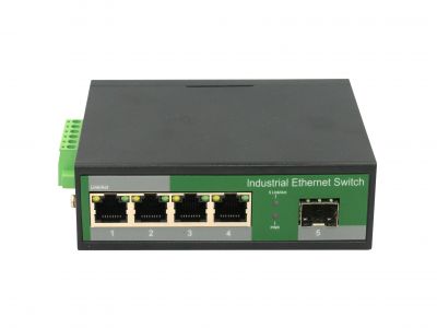 鋼合金工業(yè)級千兆1光4電SFP工業(yè)級交換機(jī)