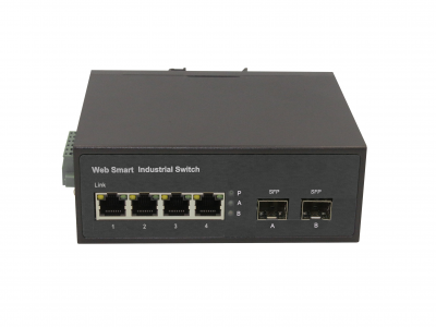 鋼合金工業級WEB管理型千兆2光4電SFP